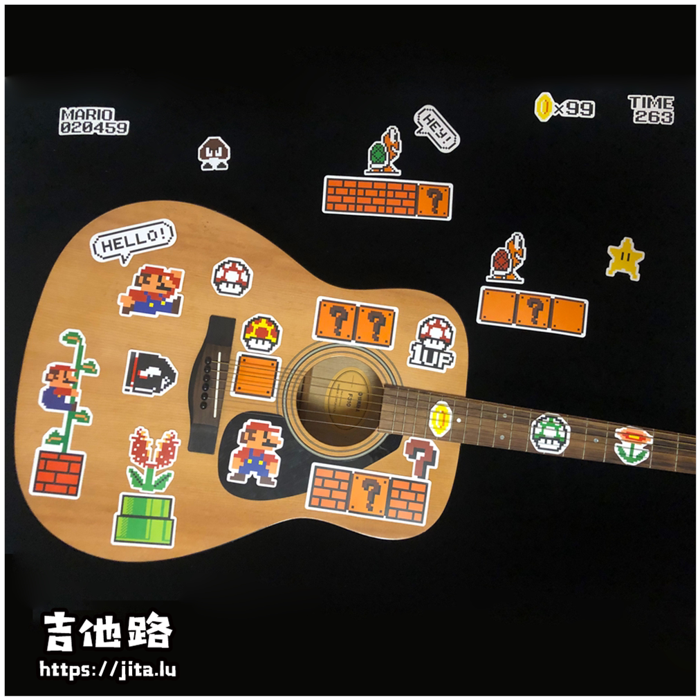 贴纸民谣吉他面板装饰指板明星星国动漫摇滚音乐清洁保护品