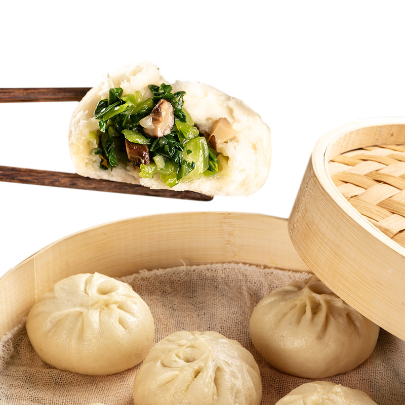 速食包组合早餐面点包子组合包舍香菇嵊州青菜包点