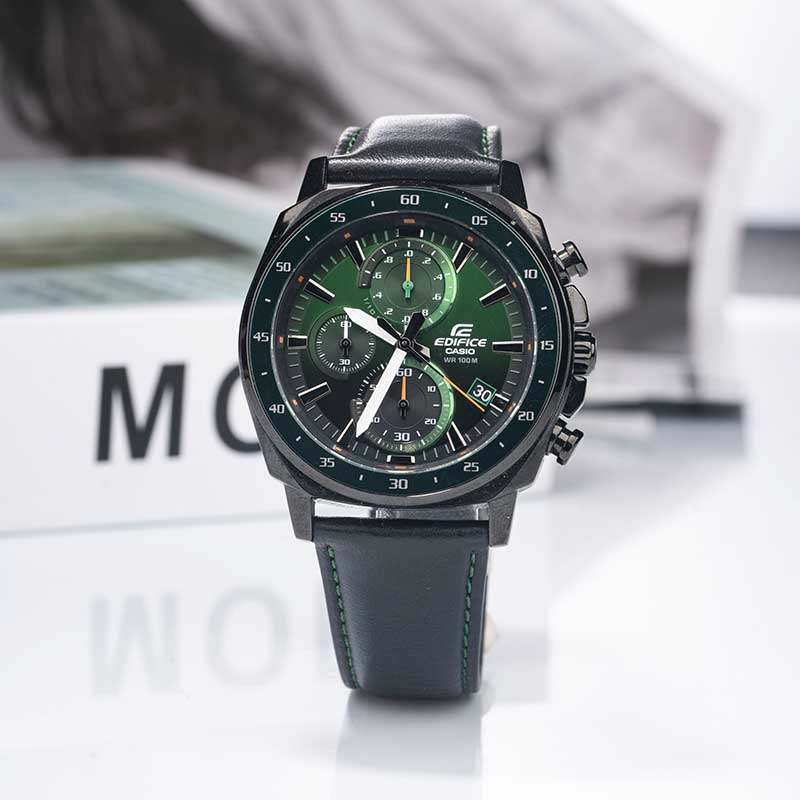 卡西欧efr539手表机械表edifice真皮赛车计时表efv600cl3a日韩腕表