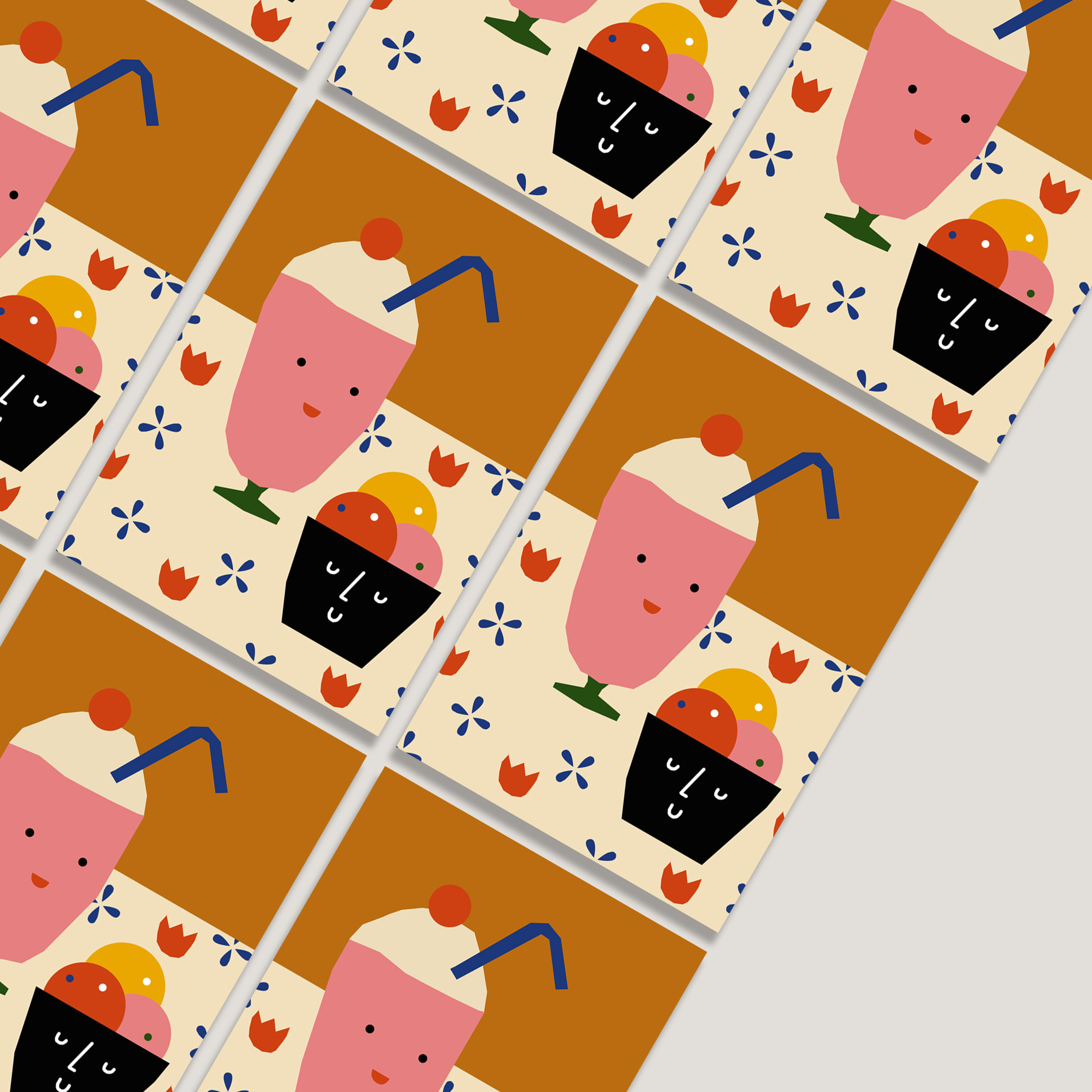 artdeplab韩国设计师可爱水果插画系列套装卡片贺卡