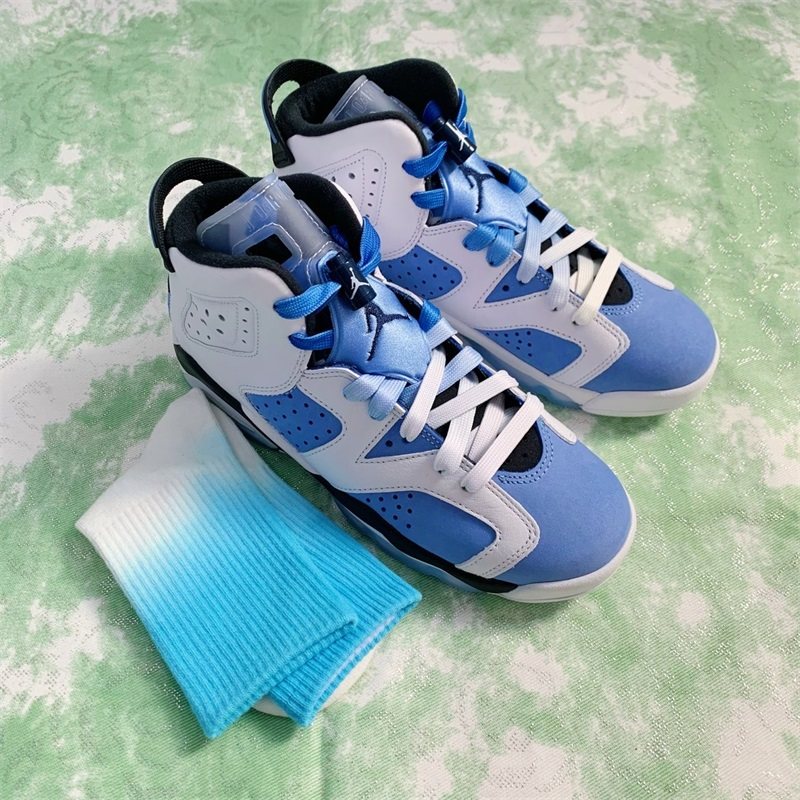 适配aj6retro复古篮球球鞋白蓝大学北卡蓝白底鞋带