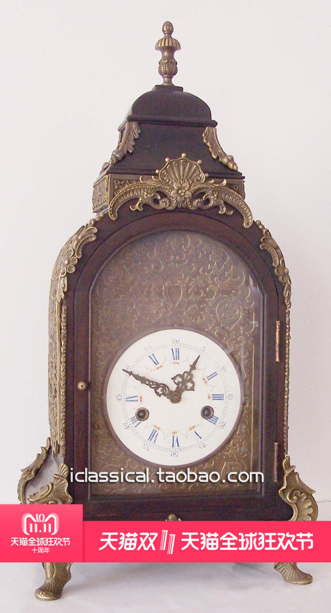 仿古座钟木楼镶嵌花钟座钟