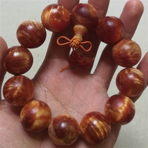 长白山松明佛珠丁佛珠红松琥佛香珀疤北男透瘤油全佛珠