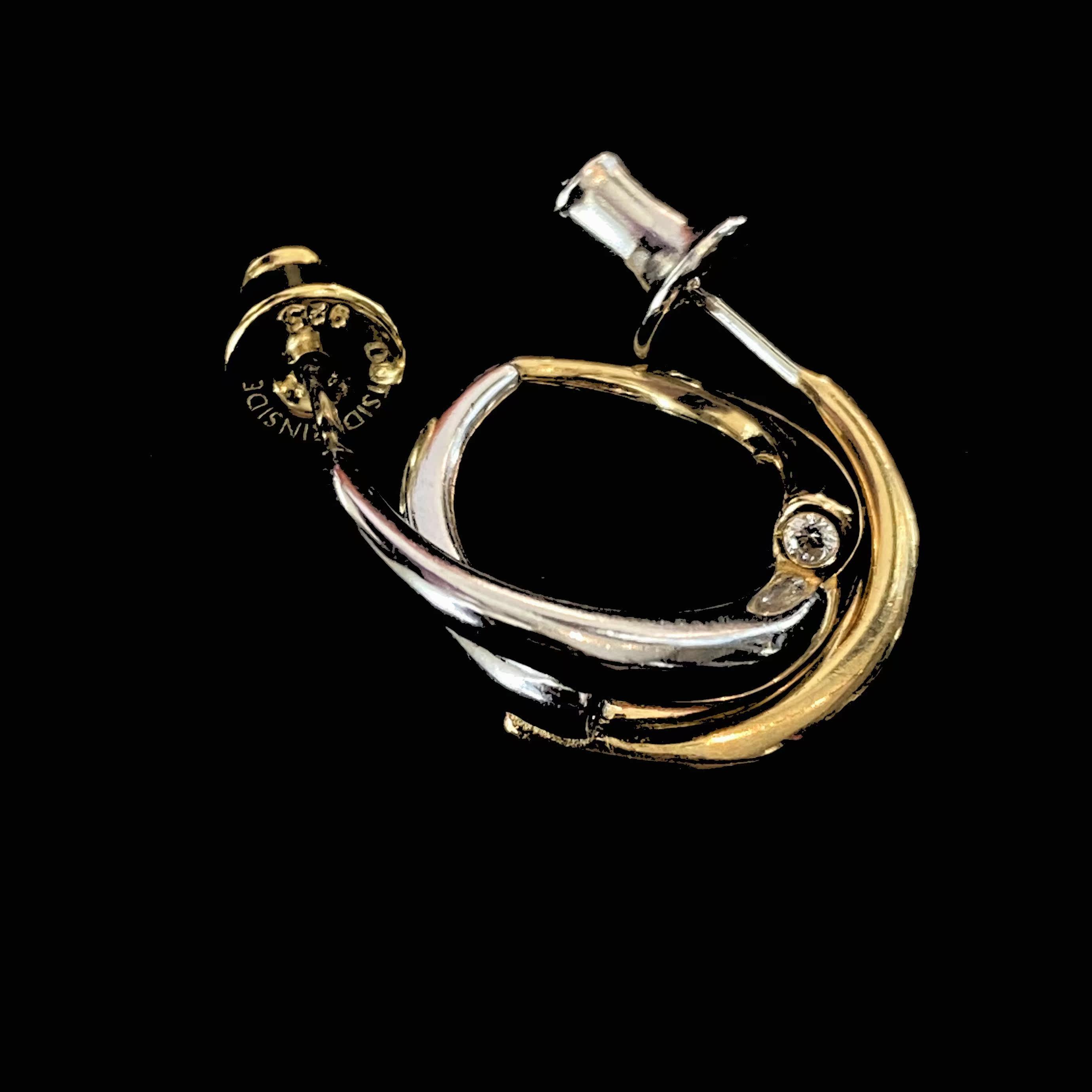 亦央买手outsiderinsidesteep系列错位耳环解构金银拼色耳环