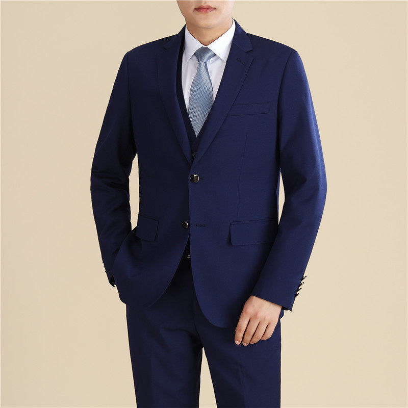 交通银行西装外套交行行行制服工装工作服宝蓝蓝色商务正装西服