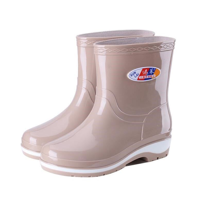 防滑棉水鞋女雨靴短筒橡胶雨鞋超级塑料套脚雨鞋