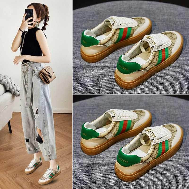 鞋子酷奇真皮运动单鞋春款女鞋爆款小白透气帆布鞋