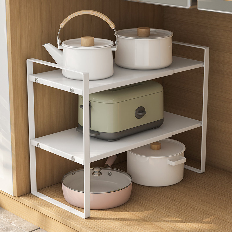 厨房置物架可伸缩橱柜内分分层收纳家用桌面调味料厨房置物架