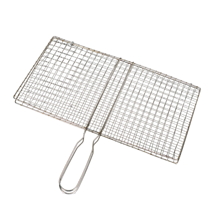 定制御质304不锈钢烧烤网夹子网片 白钢拍子篦子烤鱼夹素菜夹