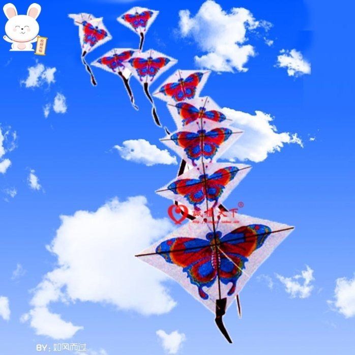 风筝一串长串微型卡通儿童蝴蝶燕子菱形diy风筝