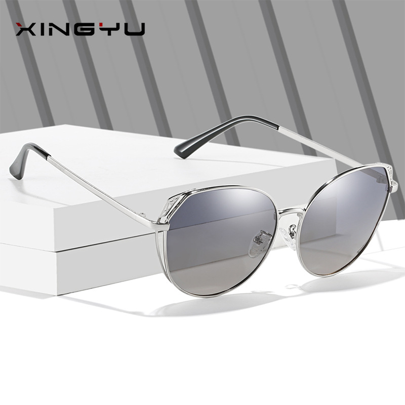 新款男女金属渐变偏光太阳镜欧美美潮眼镜户外太阳眼镜