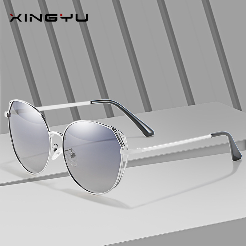 新款男女金属渐变偏光太阳镜欧美美潮眼镜户外太阳眼镜