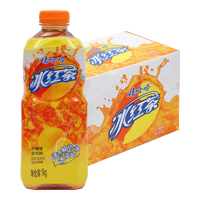 娃哈哈中国大陆常温夏季解暑清凉柠檬1l冰红调味茶饮料