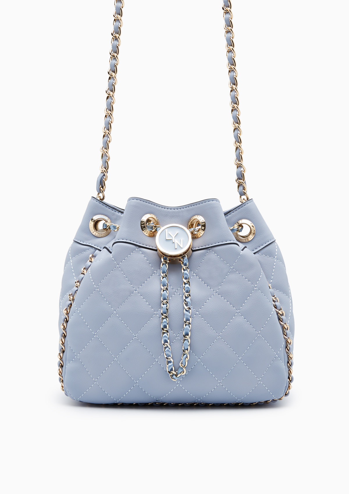 lyn女包20212新款百搭简约中号标志水桶小香风女士包袋