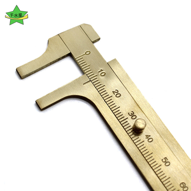 卡尺刻度文玩迷你游标卡尺单刻度全铜小卡测量工具模型制作工具
