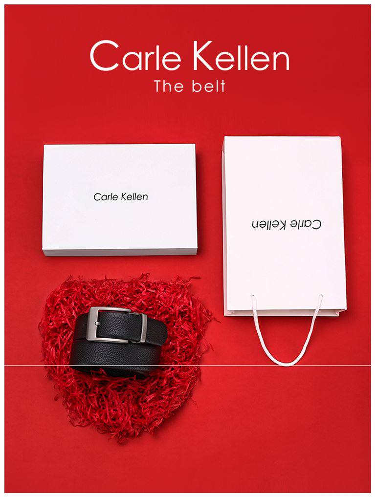 carlekellen皮带男针商务休闲男士腰带年轻人牛皮裤带腰带