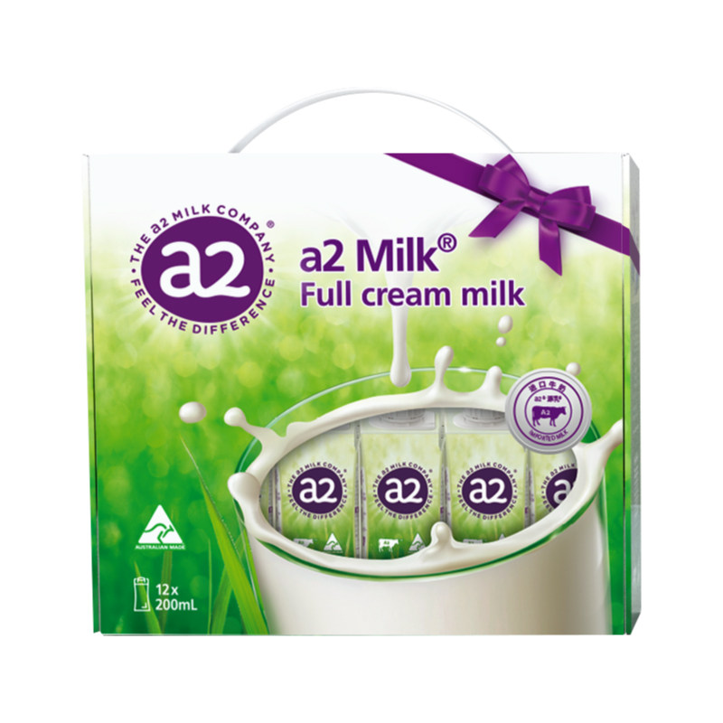 澳大利亚进口a2成人全脂牛奶无蔗糖纯牛奶整箱200ml*12盒装-mc母婴网