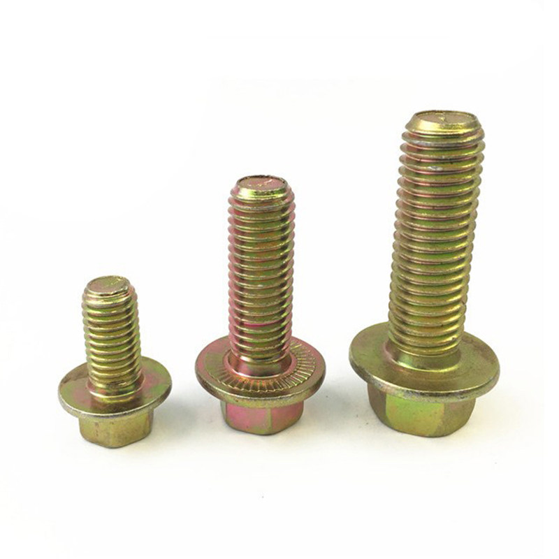 109级彩锌法兰六角螺丝丝带汽车螺栓m6m8m10m12m14m16m18m20螺栓