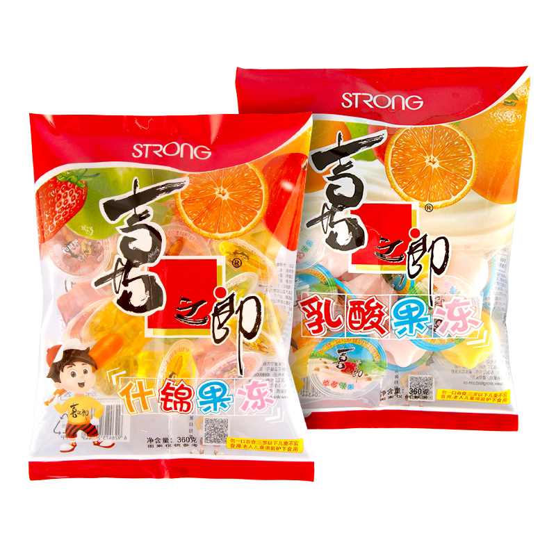 零食喜之郎果冻布丁360g年货什锦乳酸多口口味果冻