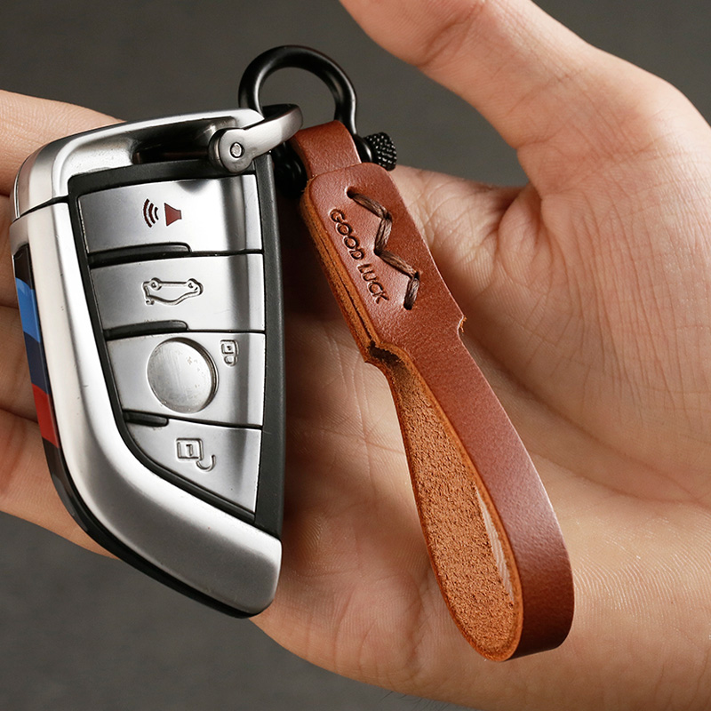 钥匙真皮汽车钥匙扣男士大气挂件高档简约牛皮车用钥匙扣