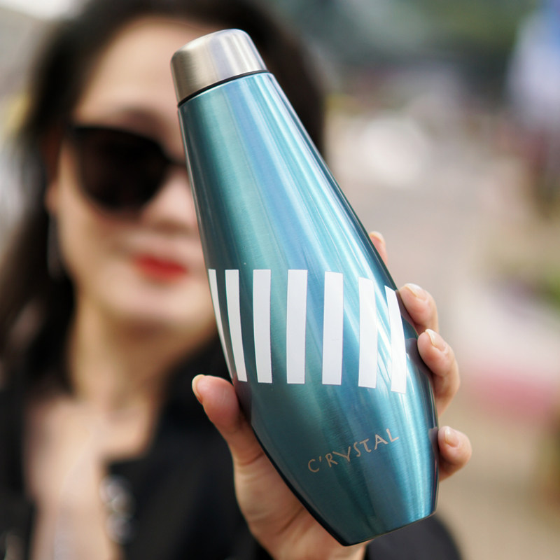 crystal水滴杯裸ins网红保温杯高颜值大容量水杯生日保温杯