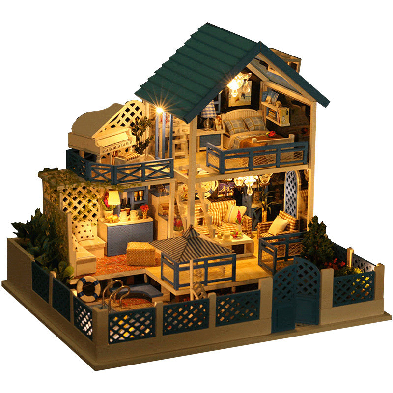 diy小屋别墅爱琴海手工手工制制作小房子模型玩具建筑