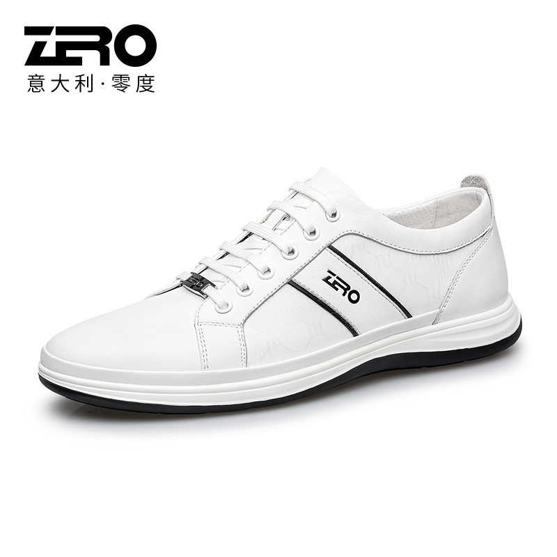 zero零度男鞋休闲皮鞋真皮官方旗舰软底百搭休闲皮鞋