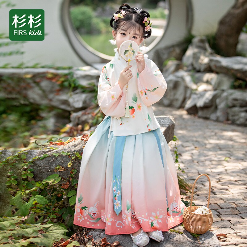 杉杉汉服女童春秋款超仙女女孩古风唐装中国唐装