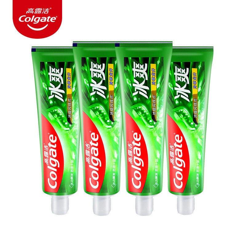 高露洁冰爽薄荷味冷萃龙龙井牙膏清凉口味去黄牙膏