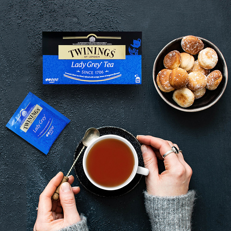 红茶英国twinings宁红仕女女伯爵ladygrey袋泡茶25片其它红茶