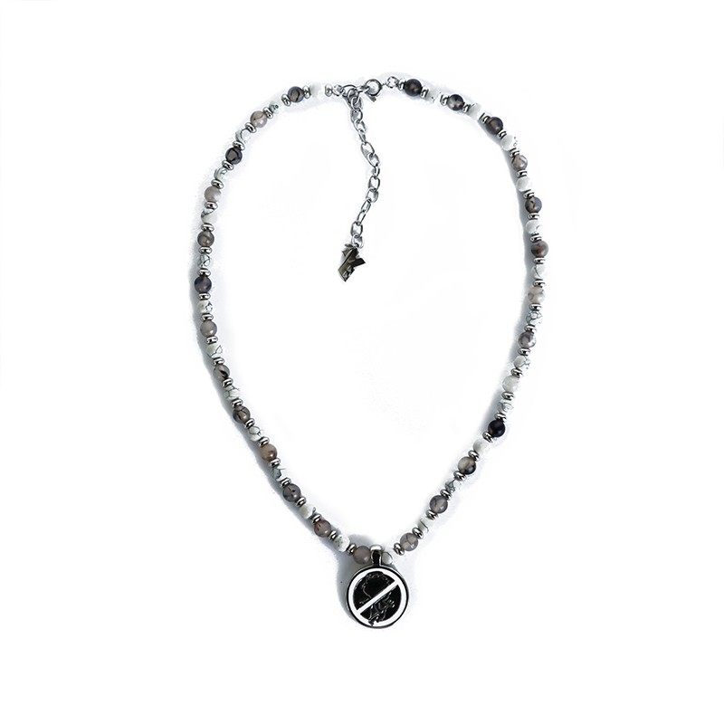 maisonemeraldme刘宪华同款小天使恶魔流行串珠圆牌项链男女潮