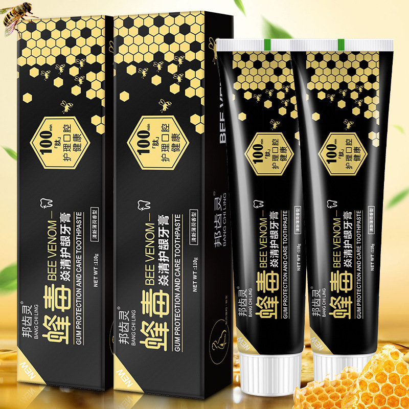 邦齿灵蜂毒牙膏快手同款去黄去烟渍口气清新网红牙膏110g