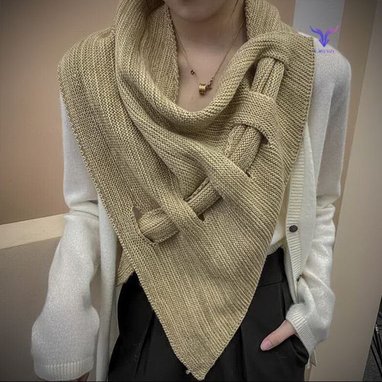 三角巾上衣新款气质围巾围脖秋冬针织披肩时尚围巾