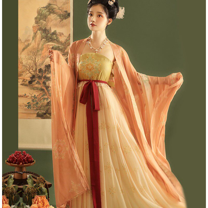原款汉服女唐制诃子裙唐制复汉服中国风大袖衫民族服装
