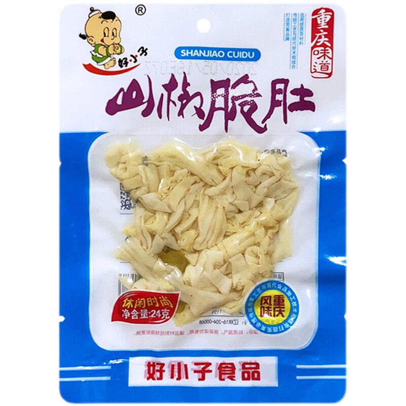 好小子山椒脆24g40袋红油香辣脆肚重庆风味泡椒鸡肉零食
