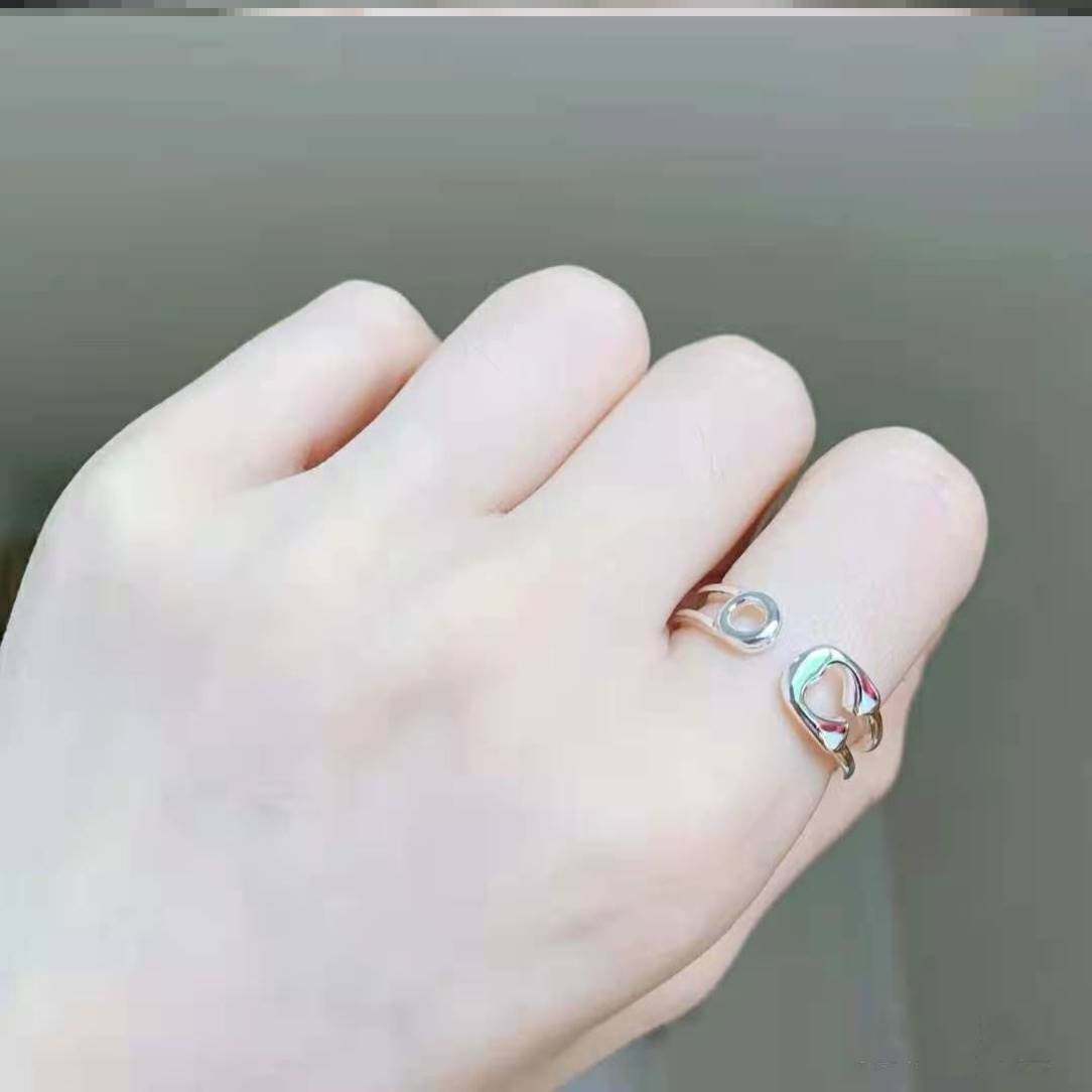 联合国儿童基金会戒指爱心纯银s925定制开口调节戒指