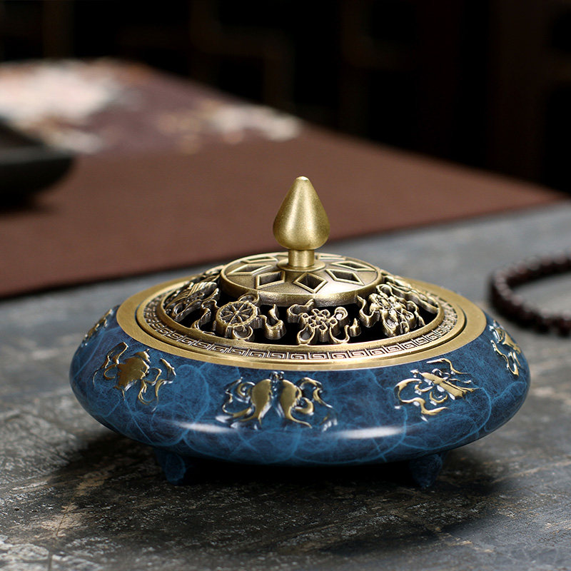 香炉三足盘家用室内供佛熏香香檀禅意高档茶道香薰炉