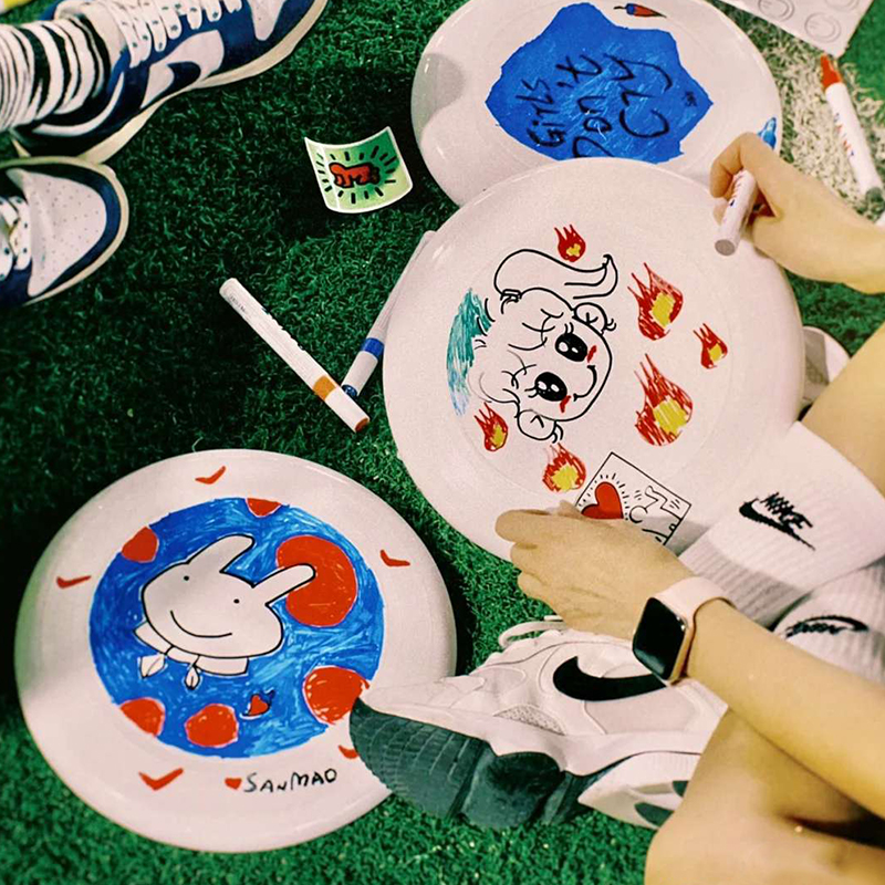 手工儿童diy空表涂色涂鸦画画彩绘飞盘飞碟飞盘