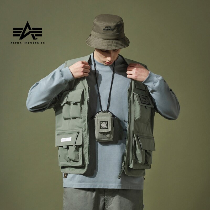 alphaindustries男女女同春夏多功能口袋机能战术马甲常规马甲