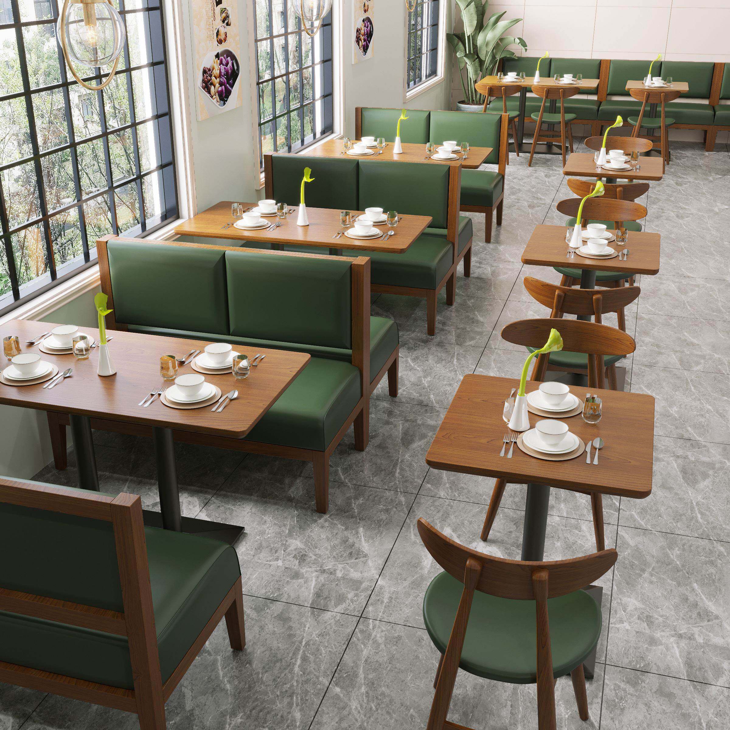 宅配靠墙卡座沙发桌椅组合咖清啡厅面馆西餐厅卡座