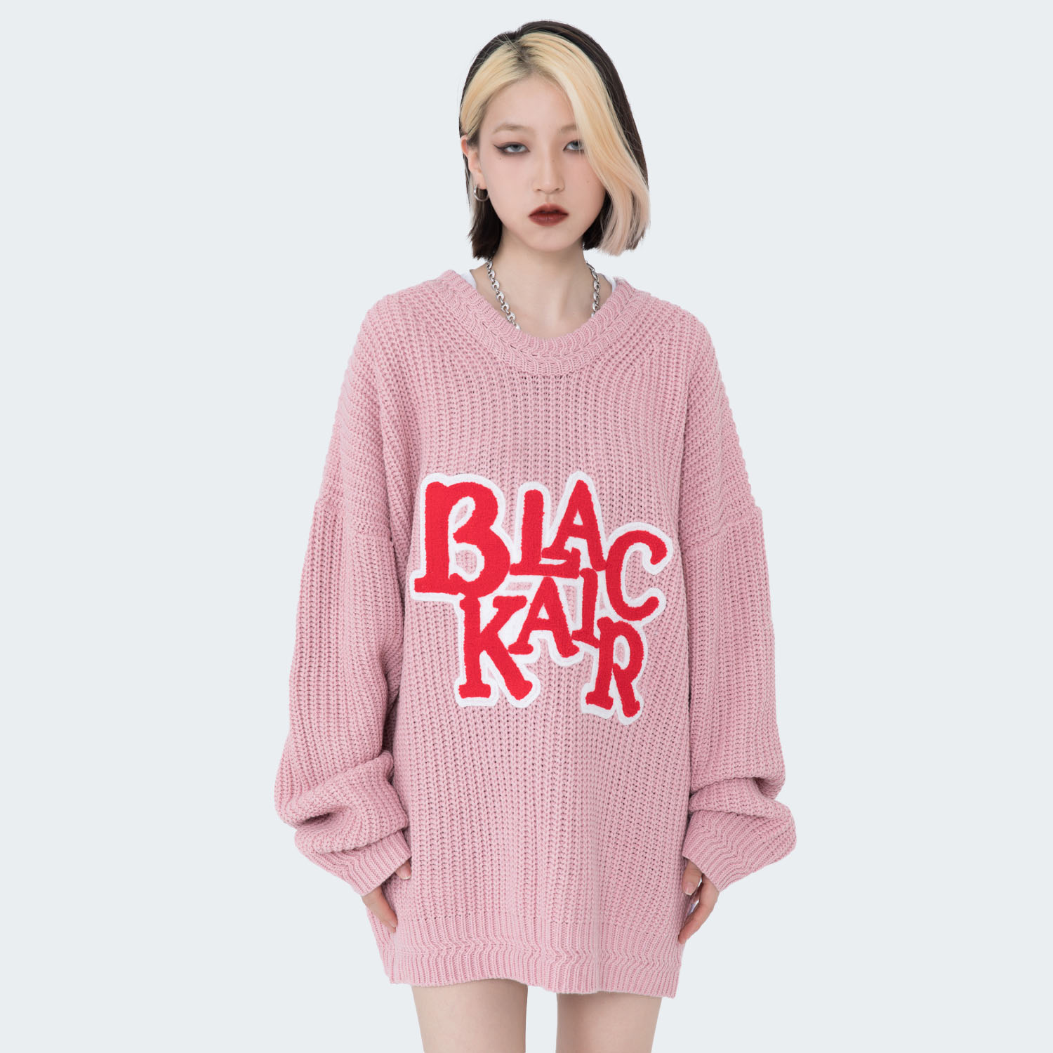 BLACKAIR官方店 爱心毛衣男潮牌美式小众设计宽松情侣ins风针织衫