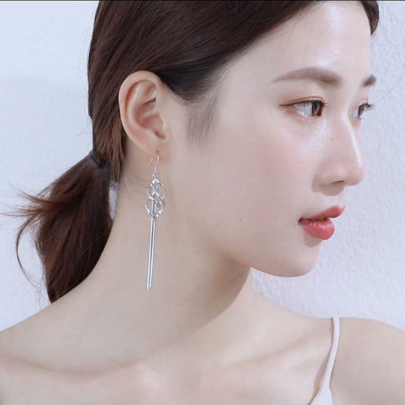 晓色耳饰2021新款银针适合圆脸方脸长流苏耳坠耳钉