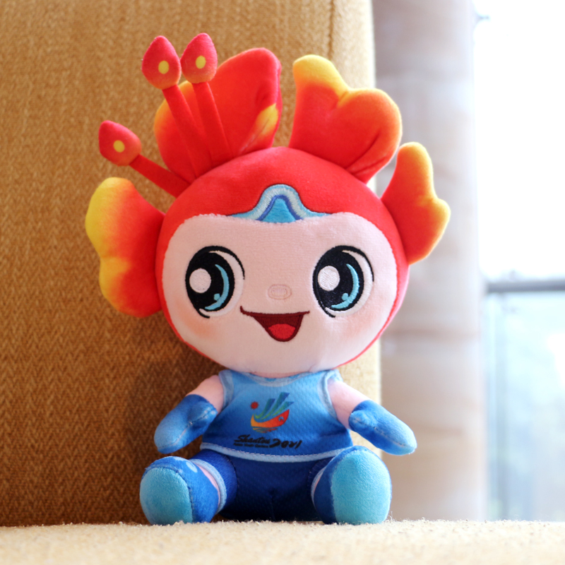 2021汕头亚青吉祥物金凤娃毛绒玩具坐姿可爱正版纪念品毛绒布艺类玩具