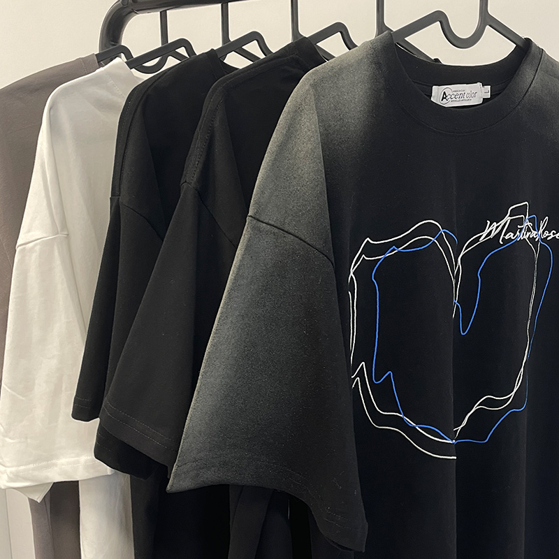 NOONOZ国潮街头复古短袖t恤男夏季设计感美式ins超火情侣半袖体恤