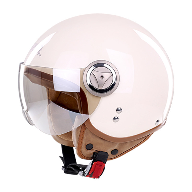 var电动摩托车头盔四季通用复古女士半盔冬季电动车头盔