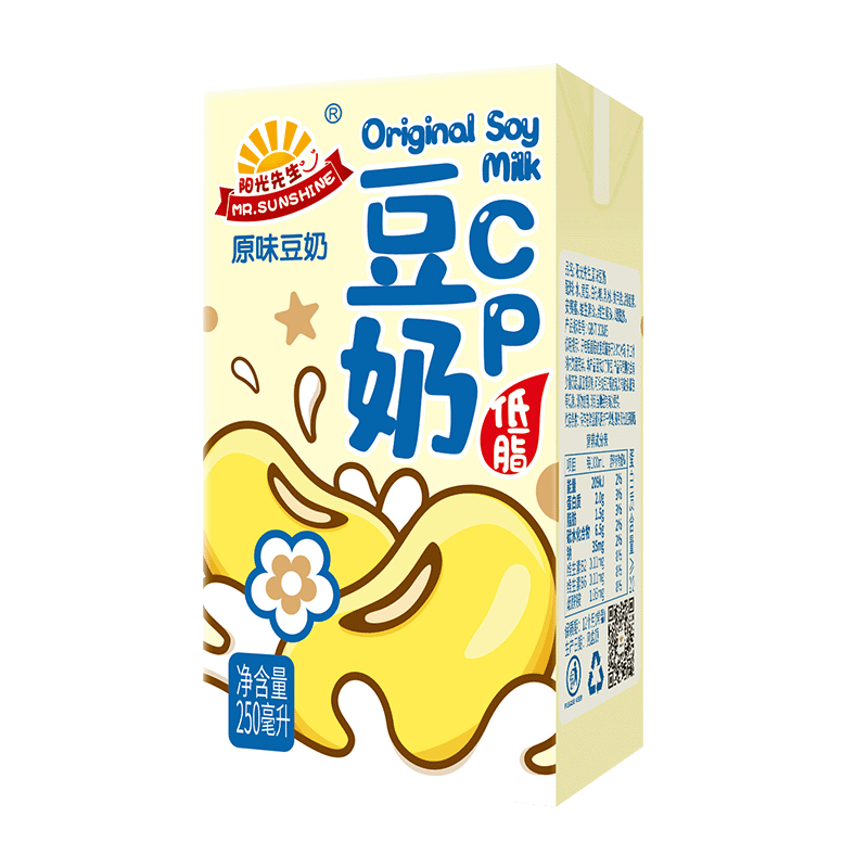 早餐阳光先生原味豆奶饮品低脂脂蛋白饮料250ml植物蛋白饮料