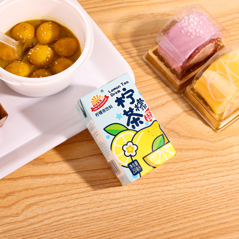 阳光先生柠檬茶果果味饮料盒装250ml24盒整箱茶饮料