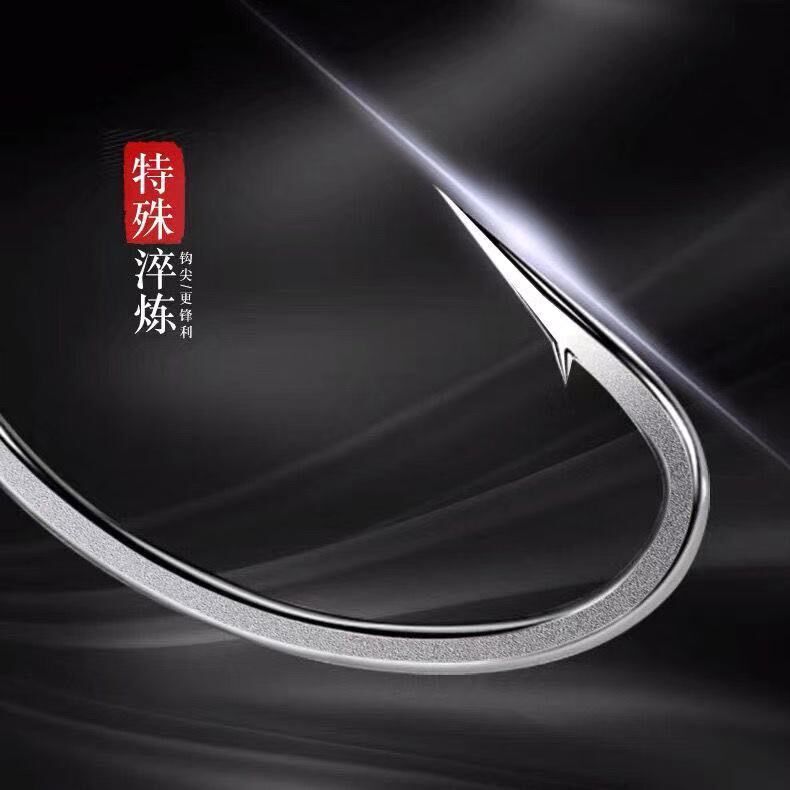 鱼钩白狐进口散装装有倒刺长柄钩野钓不跑鱼鱼钩