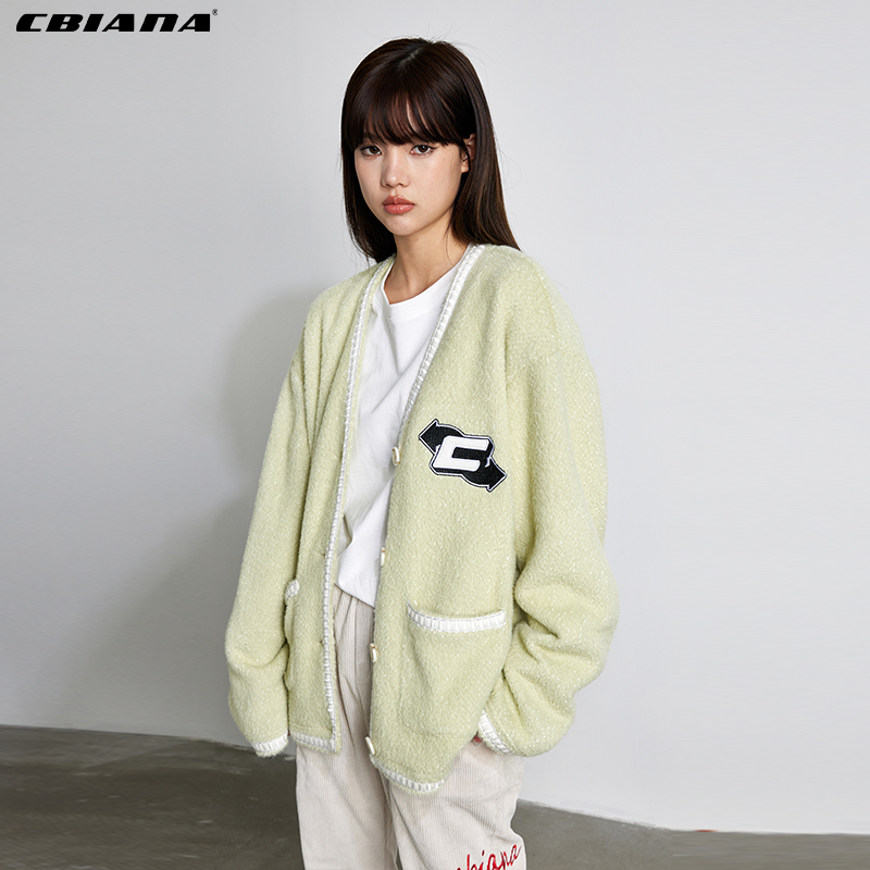 CBIANA 2022SS  Sweet Cardigan 双色小香风开衫毛衣休闲男女潮