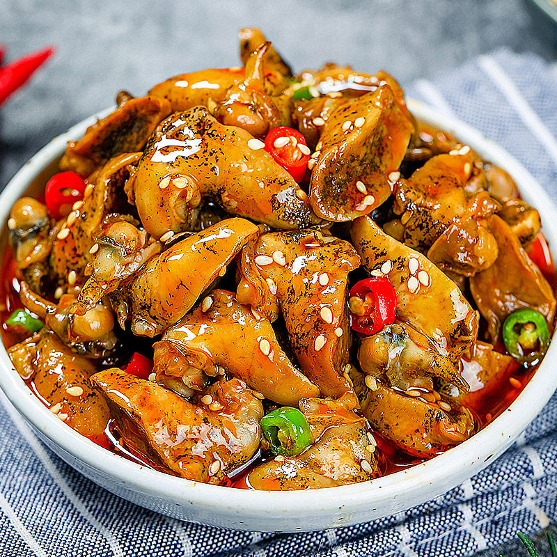 老婆脚即麻辣大个鲍螺大号鲍鱼海鲜香辣捞汁贝类制品